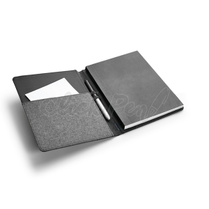 Capa com caderno.