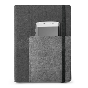 Capa com caderno.